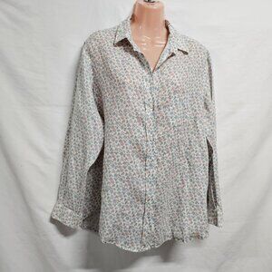Grayson The Hero Floral Top Shirt Women Size 05 Linen